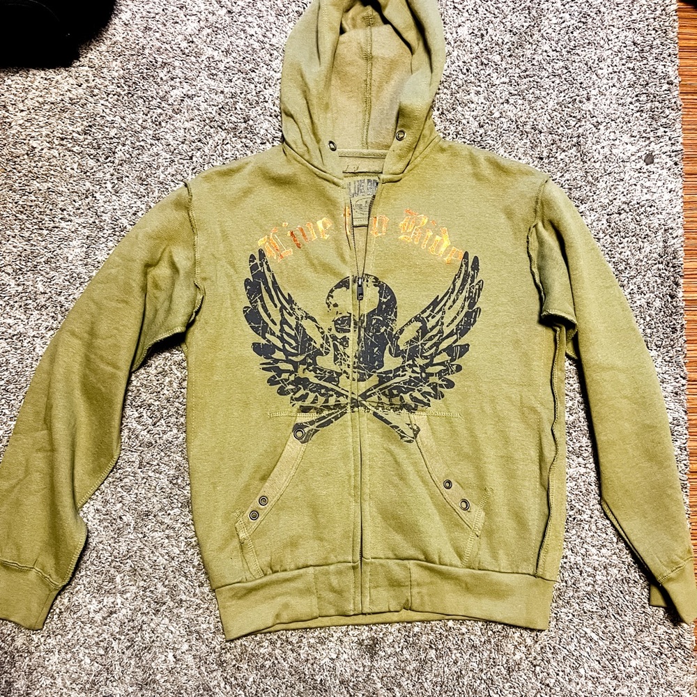 y2k army green vintage hoodie